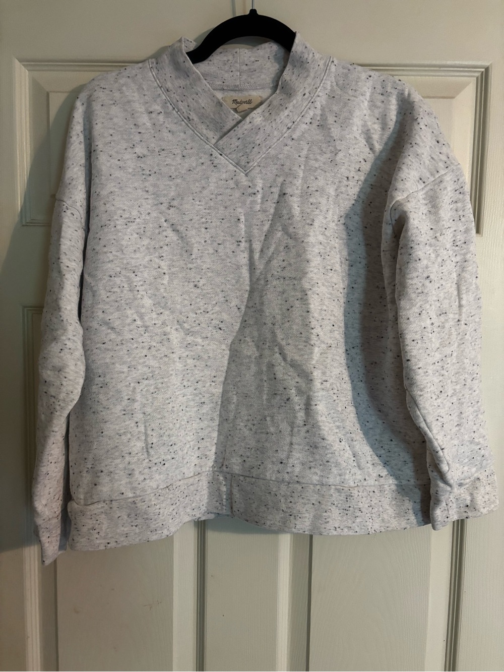 Madewell Speckled Fleece Sweatshirt Heather Grey Size M EUC 🩶